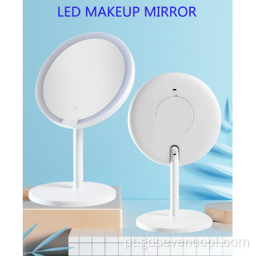 Quarto 10x LED redondo redondo maquiagem espelho cosmético